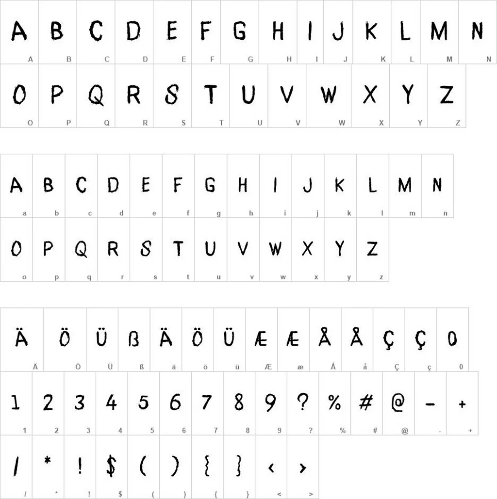 Correction Brush Font Karakterleri