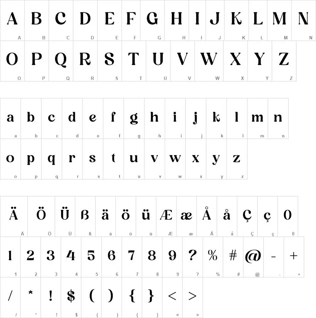 Magisho Font Karakterleri