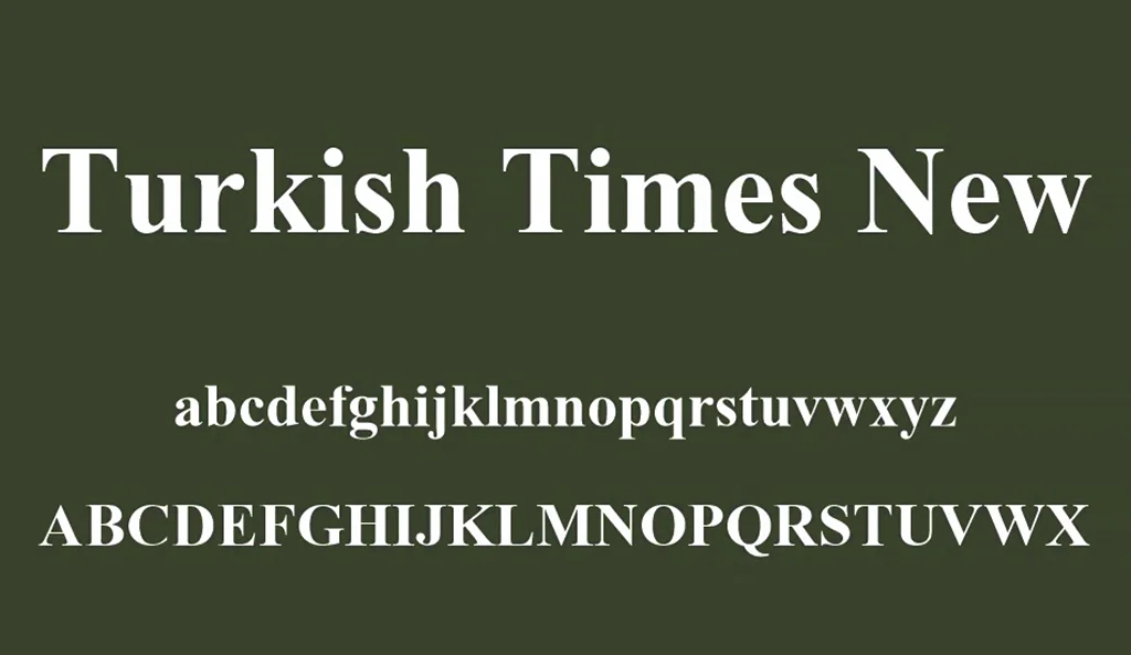 Türkçe Times New Roman Font