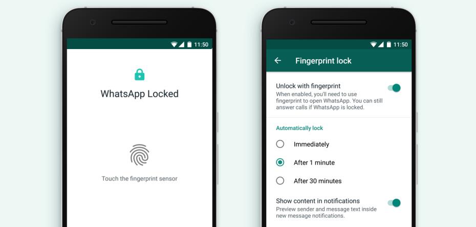WhatsApp Android için parmak izi koruması başlıyor